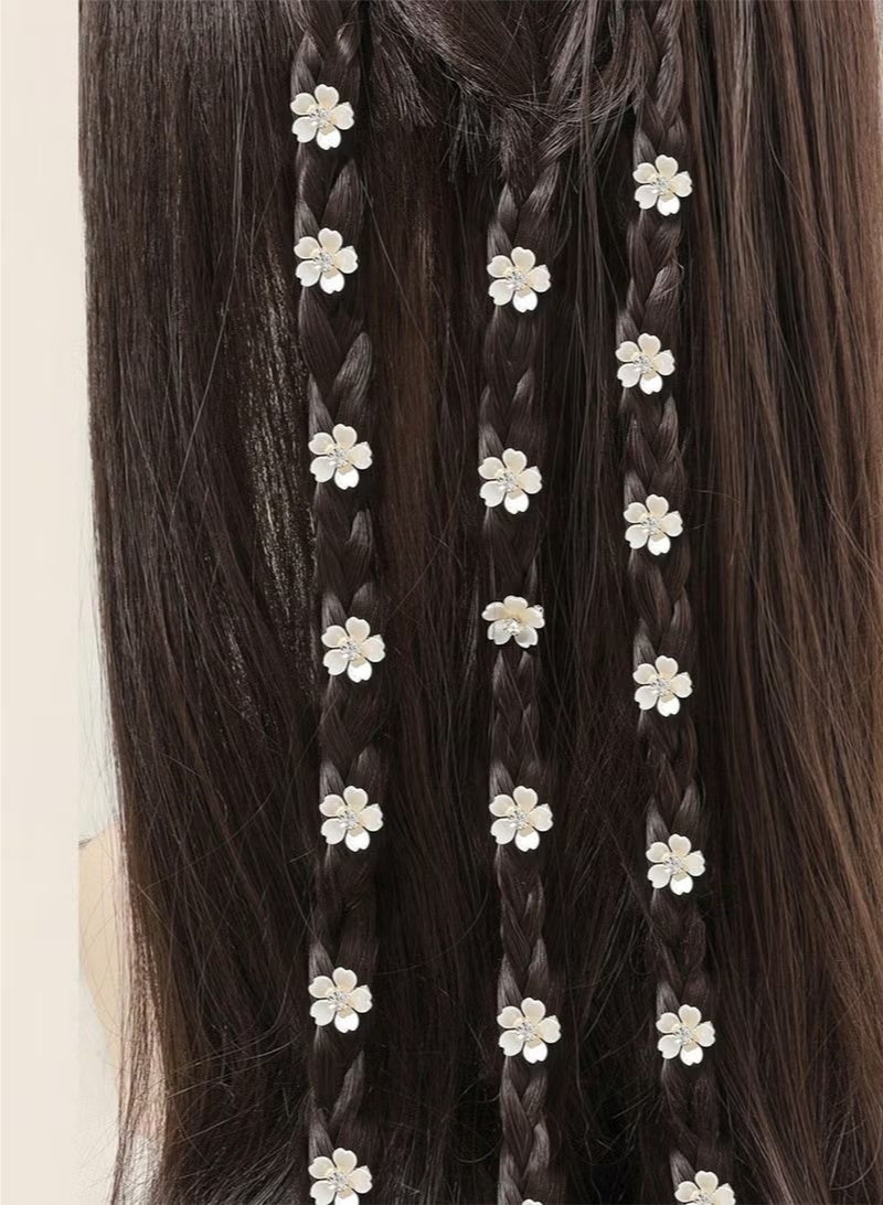 20-Piecs White Flowers with Drill Clips Cute Hair Clips Suitable for women and girls - Image 3